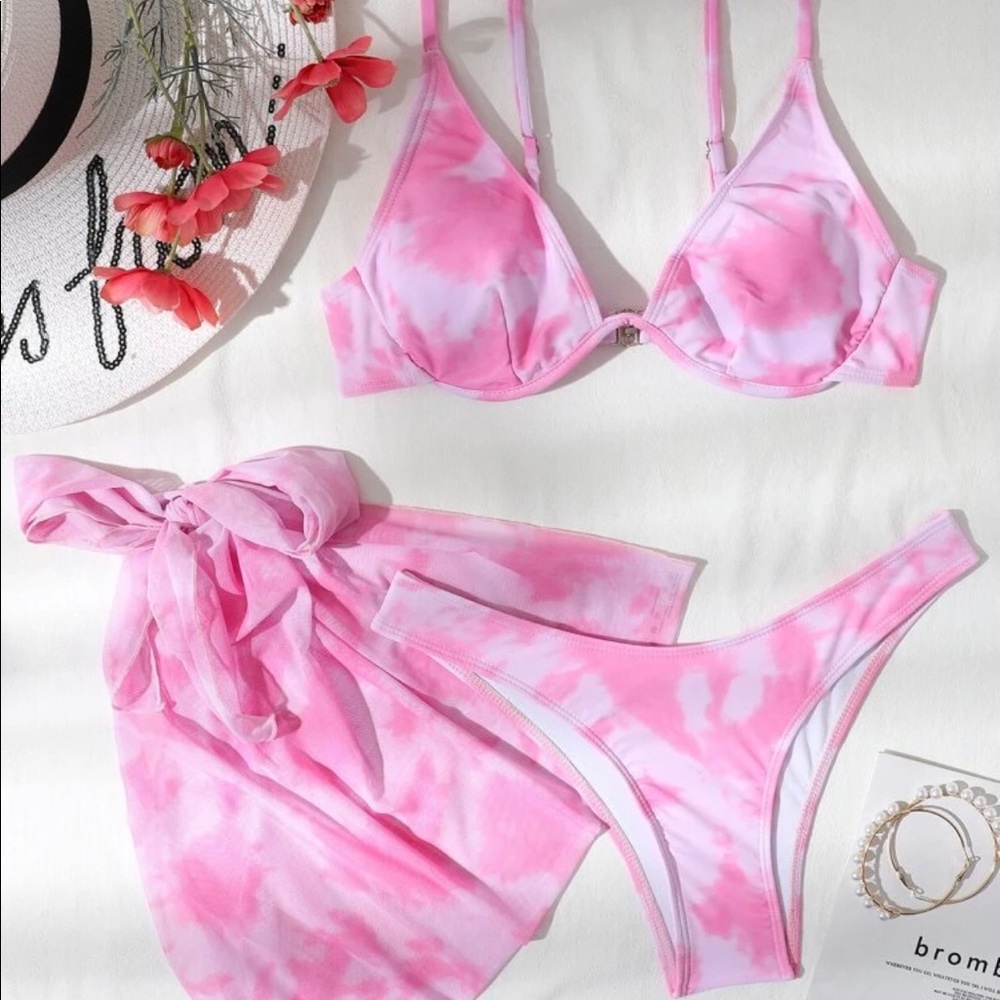 pink tie dye bikini